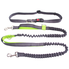 Amazon running reflective pull dog double elastic running traction rope dog leash Hands Free Dog Leash Collar